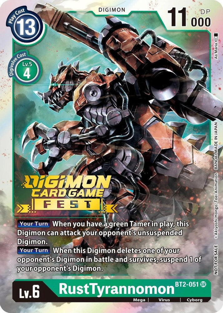 RustTyrannomon [BT2-051] (Digimon Card Game Fest 2022) [Release Special Booster Promos] (ONLINE ORDER ONLY)