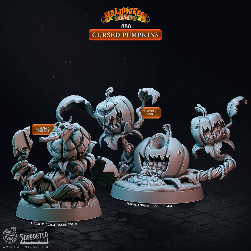 3D Printed Cast n Play Halloween Season Cursed Pumpkins 28mm 32mm D&D (Online Only)