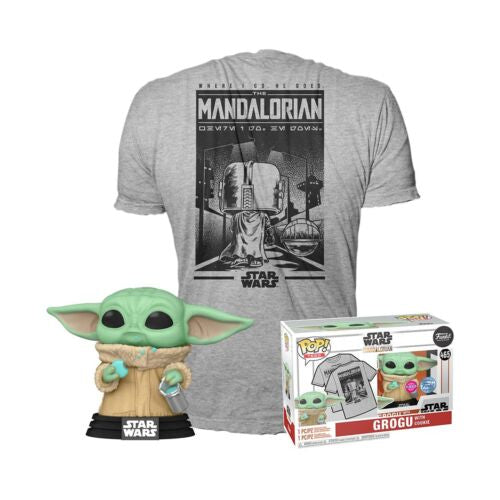 Grogu With Cookie Funko Pop! Star Wars: The Mandalorian Tee L T-Shirt (ONLINE ORDER ONLY)