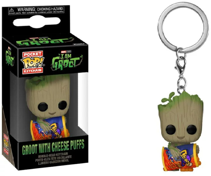 Groot With Cheese Puffs Funko Pop! Marvel: I Am Groot Keychain Bobblehead (ONLINE ORDER ONLY)