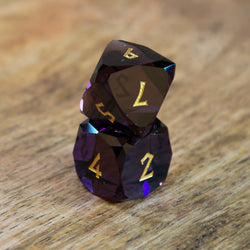 Deep Plum Multifaceted Glass Dice Set (ONLINE ORDER ONLY)