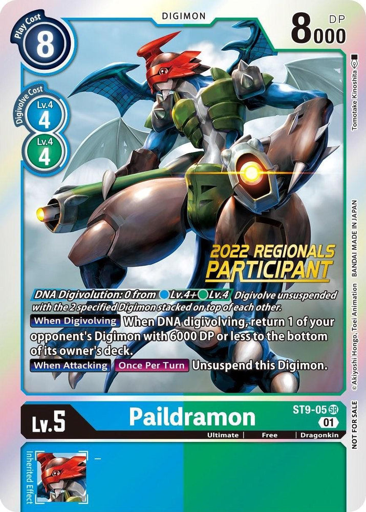 Paildramon [ST9-05] (2022 Championship Offline Regional) (Online Participant) [Starter Deck: Ultimate Ancient Dragon Promos] (ONLINE ORDER ONLY)