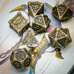 Gold Barrel Metal Dice（Dagger of Venom）7-Dice Udixi RPG (Online Only)