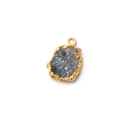 17x12mm Gold Leafed Dark Warm Grey Drusy Pendant 1 piece (ONLINE ORDER ONLY)