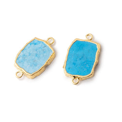 15x12mm Gold Leafed Turquoise Howlite slice Connector 1 piece (ONLINE ORDER ONLY)