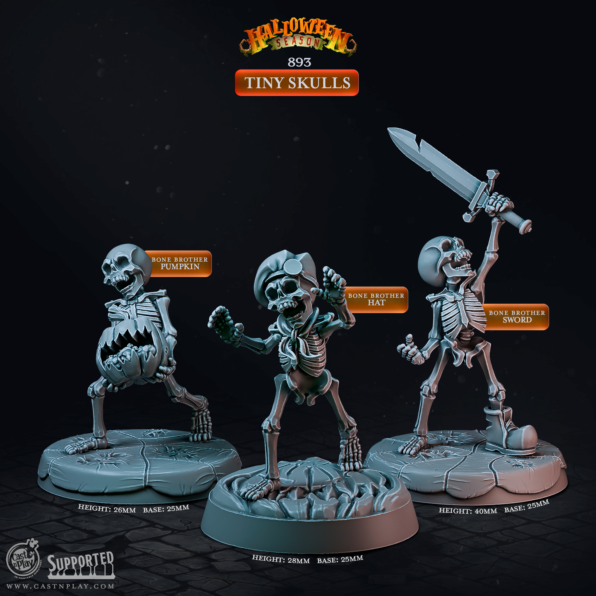 3D Printed Cast n Play Halloween Season Tiny Terrors 28mm 32mm D&D (Online Only)