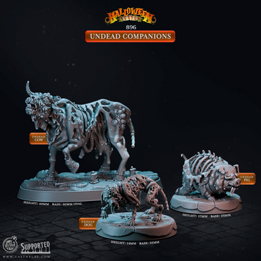 3D Printed Cast n Play Halloween Season Undead Companions 28mm 32mm D&D (Online Only)