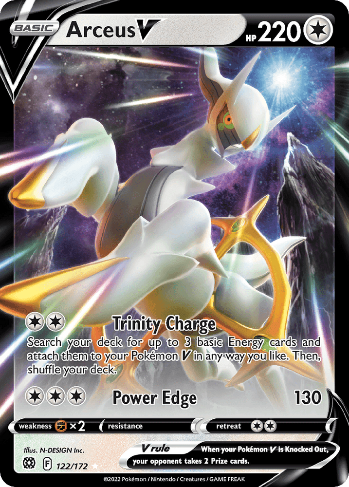 Arceus V (122/172) (Metal Card) [Sword & Shield: Brilliant Stars] (Online Only)