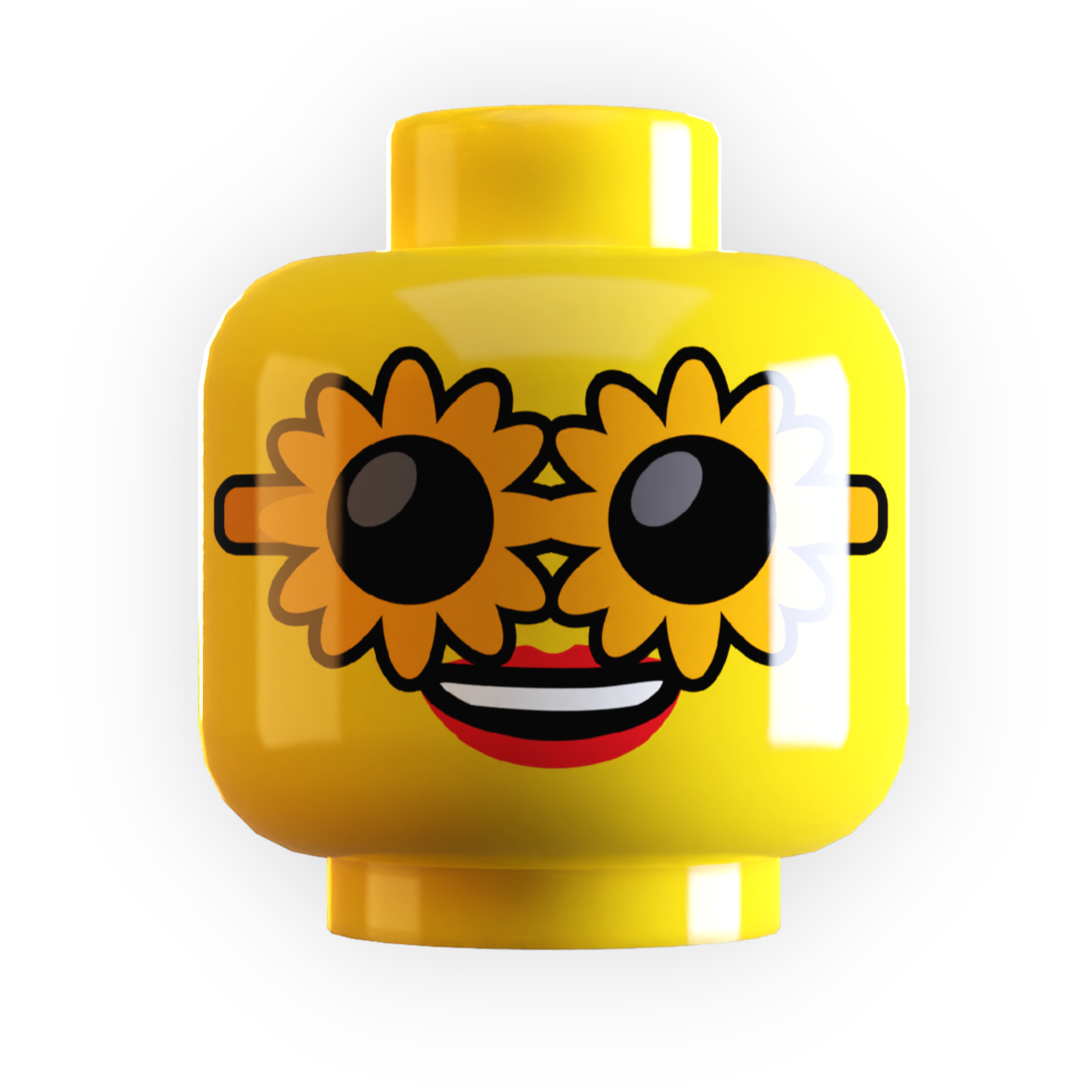Sunflower Sunglasses on Minifig Head made using LEGO part (Online Order Only)
