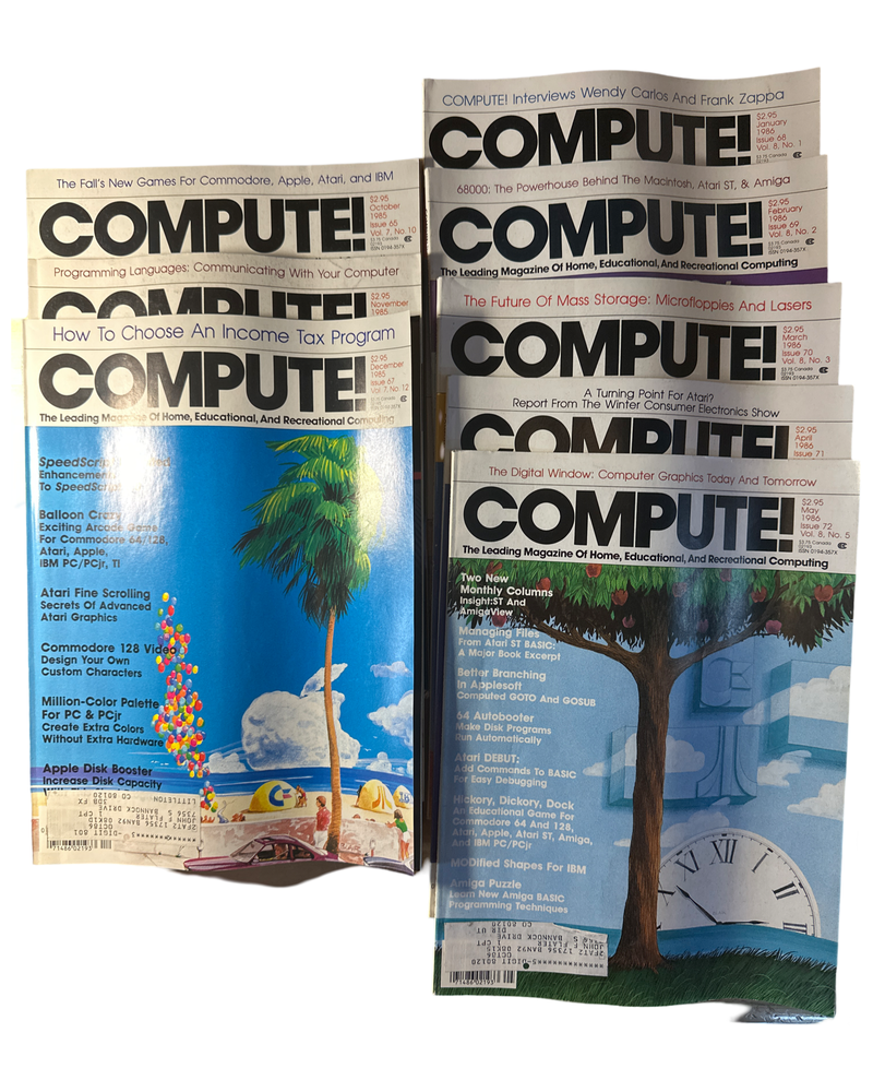 Compute! 1985-1986 Back Issue(s) C64 C128 VIC-20 Commodore 64 Magazine (Online Order Only)