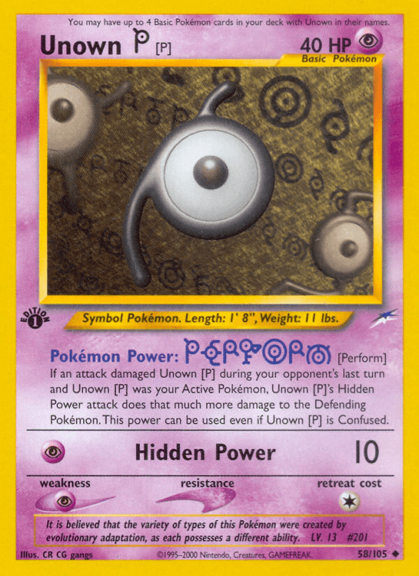 Unown [P] (58/105) [Neo Destiny 1st Edition] (Online Only)