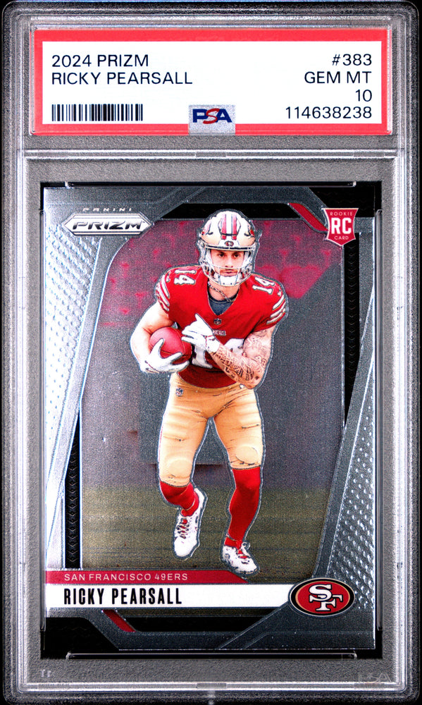 Graded 2024 Panini Prizm Ricky Pearsall #383 Rookie RC Football Card PSA 10 Gem Mint (ONLINE ORDER ONLY)