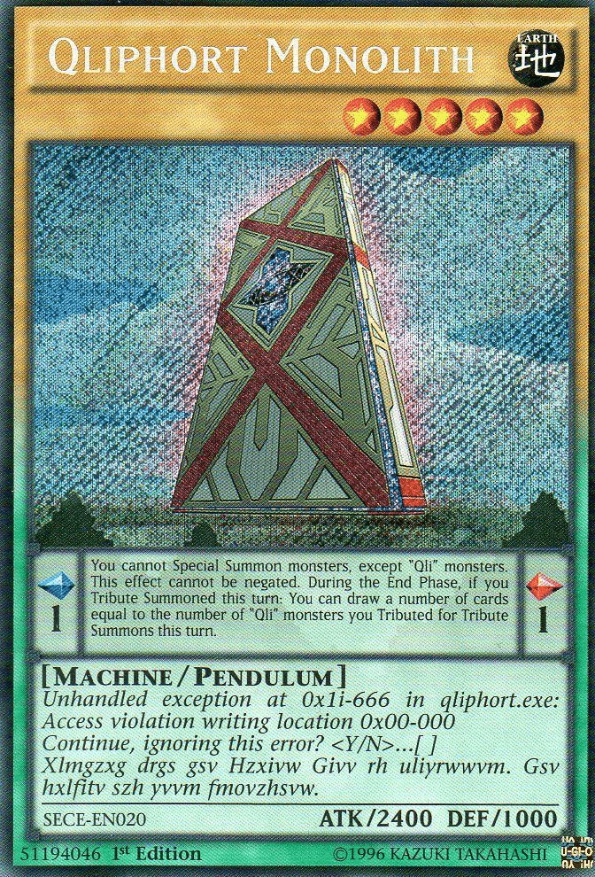 Qliphort Monolith [SECE-EN020] Secret Rare (ONLINE ORDER ONLY)