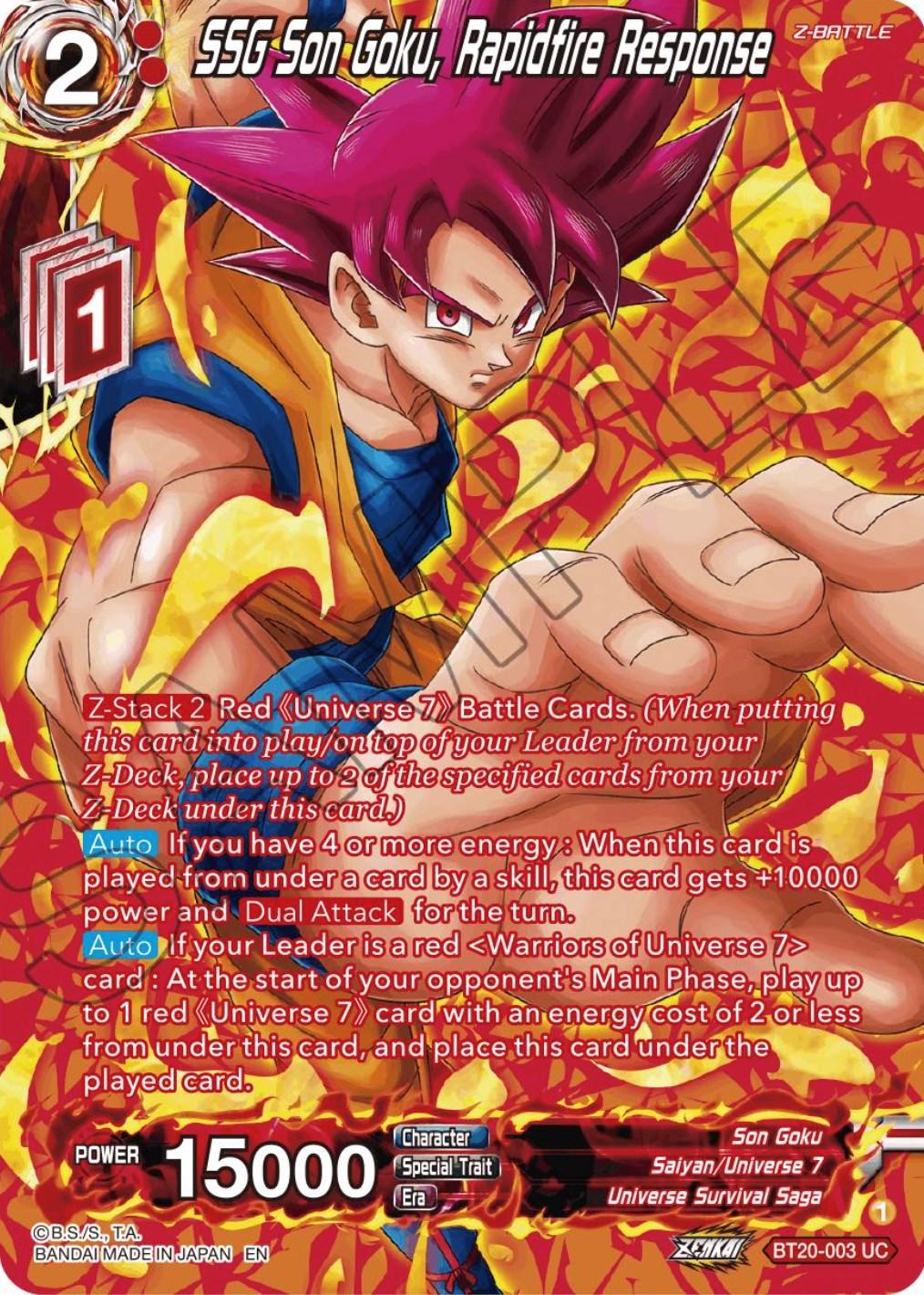SSG Son Goku, Rapidfire Response (Silver Foil) (BT20-003) [Power Absorbed] (ONLINE ORDER ONLY)