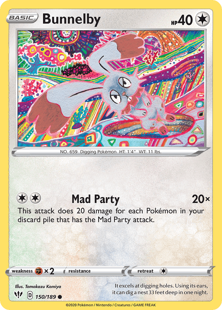 Bunnelby (150/189) [Sword & Shield: Darkness Ablaze] (Online Only)