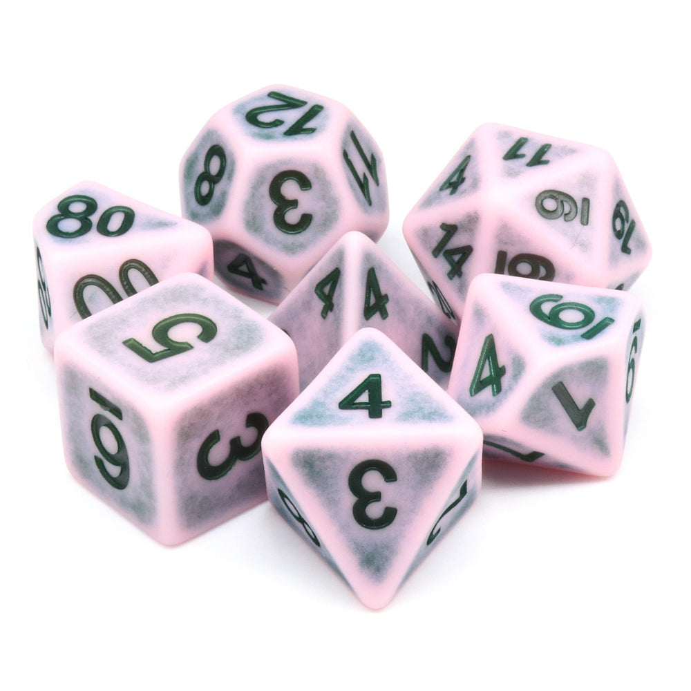 Single Notes Ancient 7-Dice Set Role Playing Dungeons and Dragons Dice (Light Pink/Purple) (Online Only)