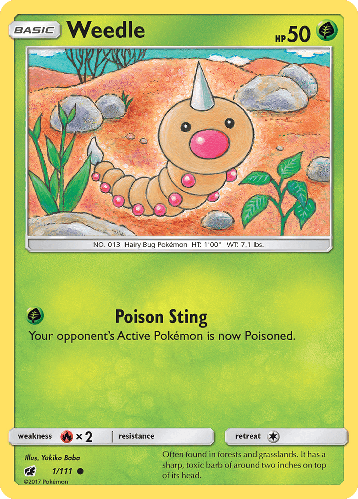 Weedle (1/111) [Sun & Moon: Crimson Invasion] (Online Only)