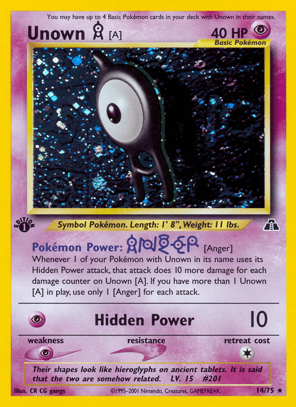 Unown [A] (14/75) [Neo Discovery 1st Edition] (Online Only)