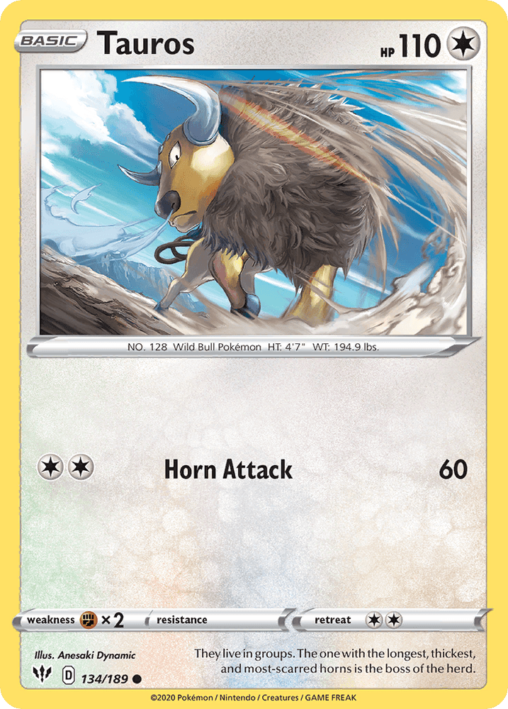 Tauros (134/189) [Sword & Shield: Darkness Ablaze] (Online Only)