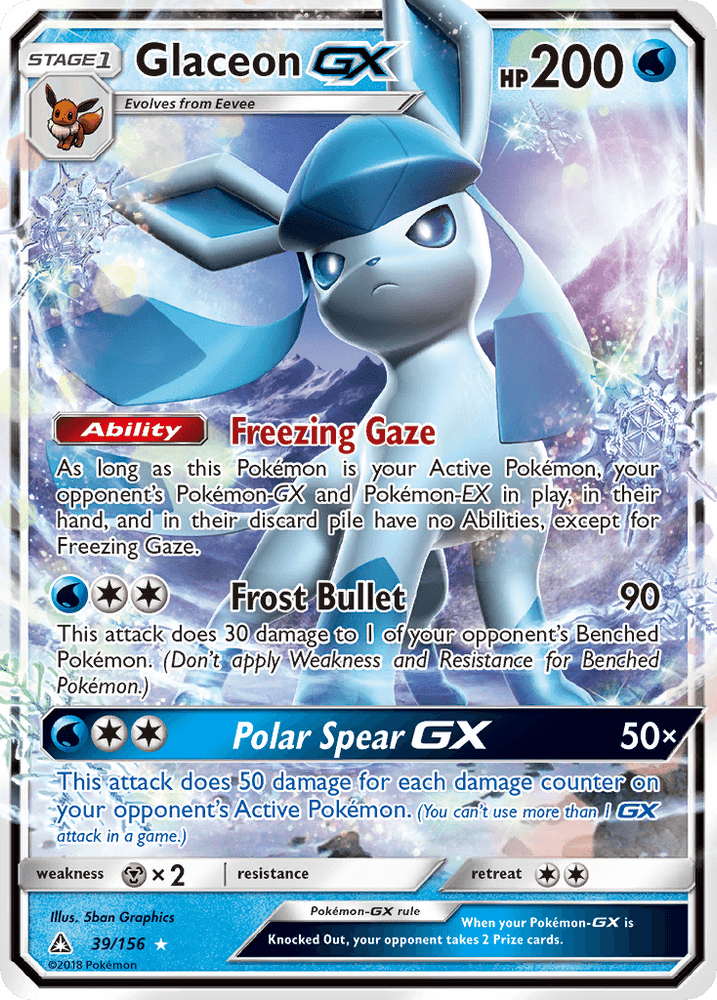 Glaceon GX (39/156) [Sun & Moon: Ultra Prism] (Online Only)