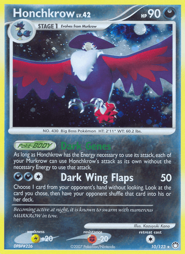 Honchkrow (10/123) [Diamond & Pearl: Mysterious Treasures] (Online Only)