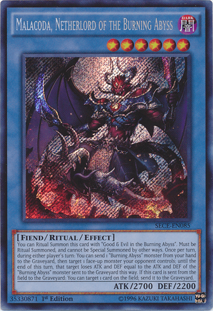 Malacoda, Netherlord of the Burning Abyss [SECE-EN085] Secret Rare (ONLINE ORDER ONLY)