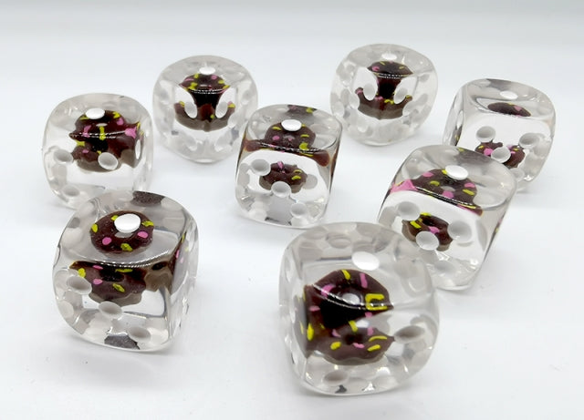 Chocolate Donut Pipped d6 16mm (Custom Dice) *Sold per die (Online Only)