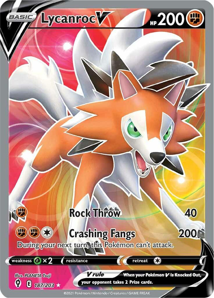 Lycanroc V (187/203) [Sword & Shield: Evolving Skies] (Online Only)