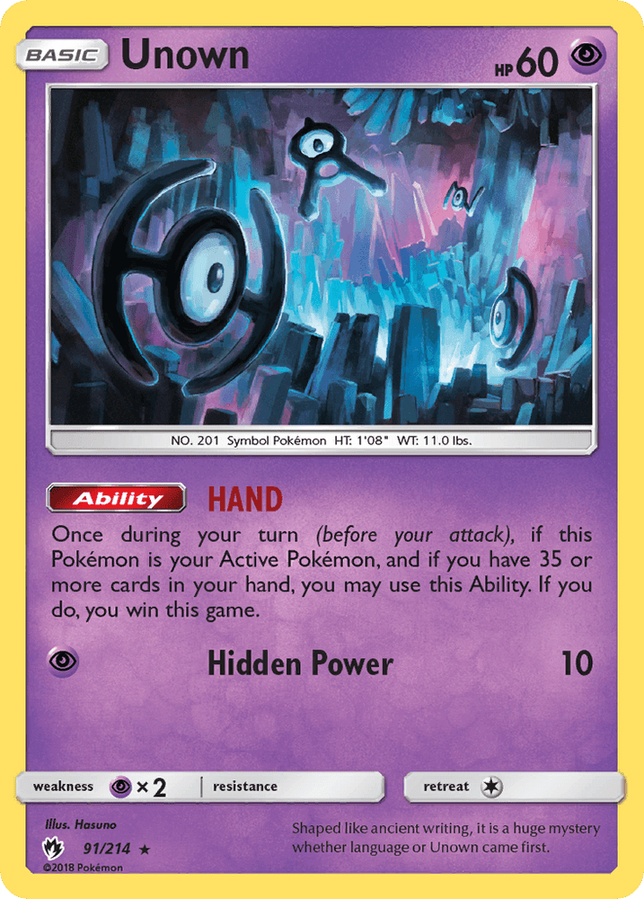 Unown (91/214) [Sun & Moon: Lost Thunder] (Online Only)