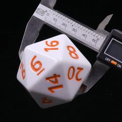 55mm Titan d20 (White with Orange) Huge d20 for DND RPG (Online Only)