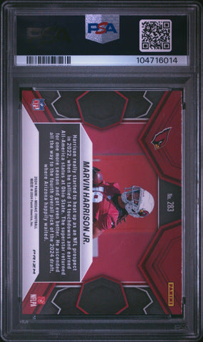Graded 2024 Panini Mosaic Marvin Harrison Jr #283 Green Rookie RC Football Card PSA 10 Gem Mint (ONLINE ORDER ONLY)