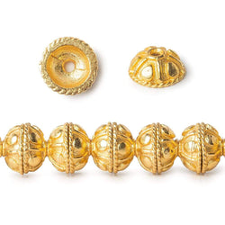 8mm 22kt Gold plated Copper Bead Cap Bali Design 8 inch 58 pieces (ONLINE ORDER ONLY)