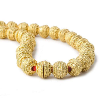 8mm 22kt Gold Plated Copper Bead Cap Concentric Miligrain 7.5 inch 56 pieces (ONLINE ORDER ONLY)