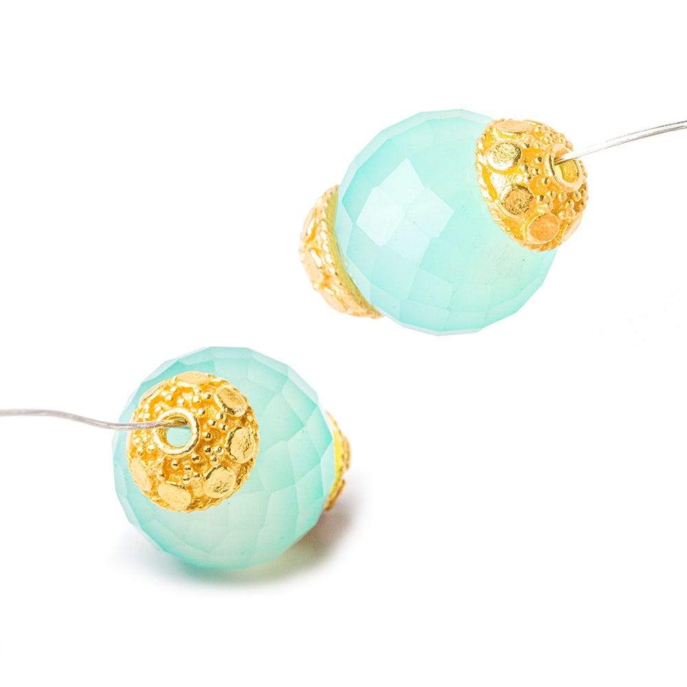 8mm 22kt Gold plated Copper Bead Cap Dots 8 inch 56 pieces (ONLINE ORDER ONLY)