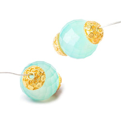 8mm 22kt Gold plated Copper Bead Cap Dots 8 inch 56 pieces (ONLINE ORDER ONLY)