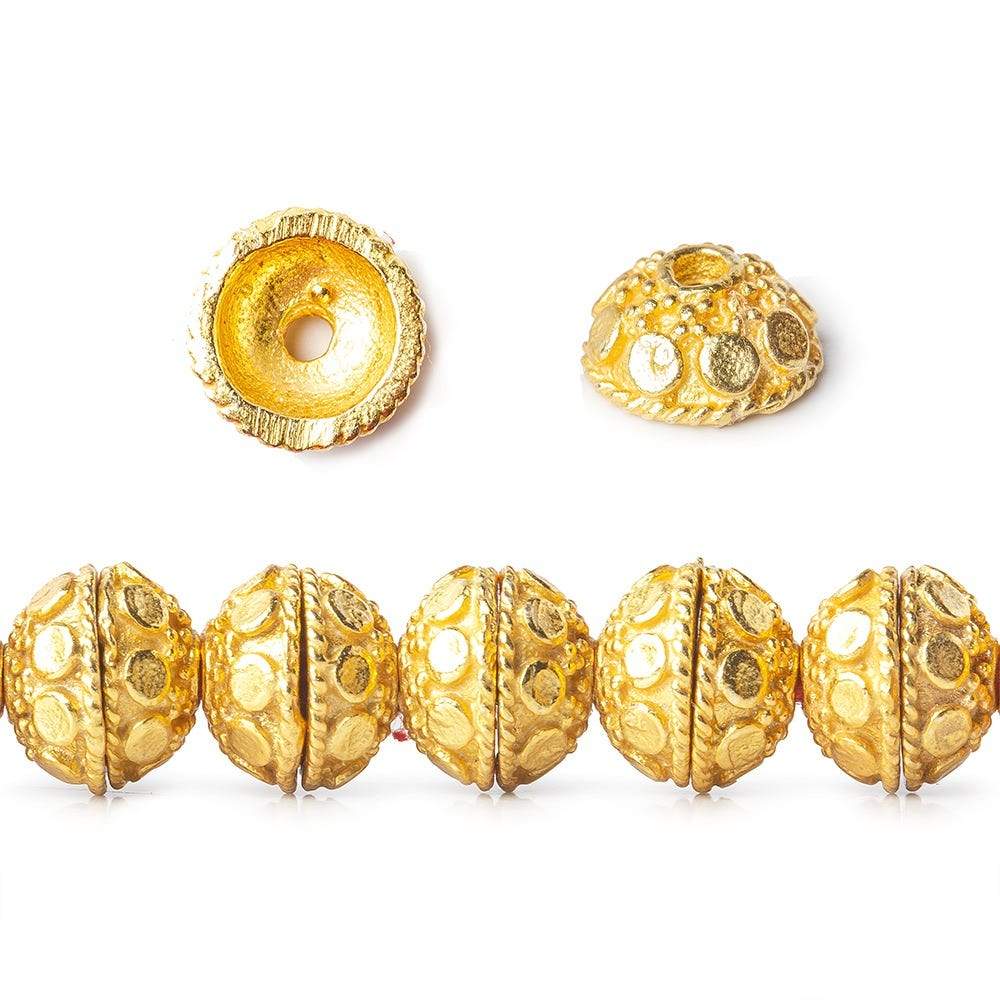 8mm 22kt Gold plated Copper Bead Cap Dots 8 inch 56 pieces (ONLINE ORDER ONLY)