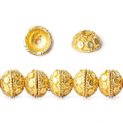 8mm 22kt Gold plated Copper Bead Cap Dots 8 inch 56 pieces (ONLINE ORDER ONLY)