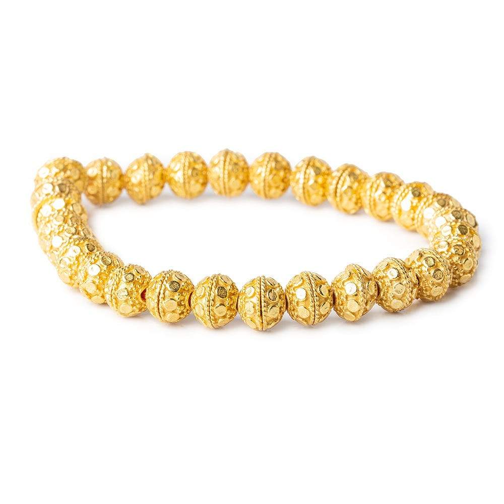8mm 22kt Gold plated Copper Bead Cap Dots 8 inch 56 pieces (ONLINE ORDER ONLY)