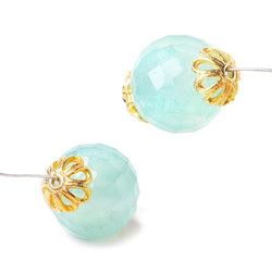 8mm 22kt Gold plated Copper Bead Cap Floral Design 8 inch 58 pieces (ONLINE ORDER ONLY)