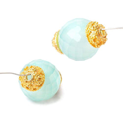 8mm 22kt Gold plated Copper Bead Cap Miligrain Circles 8 inch 54 pieces (ONLINE ORDER ONLY)