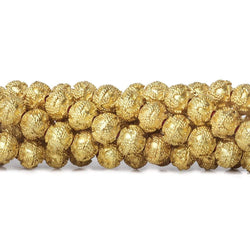 8mm 22kt Gold plated Copper Bead Miligrain Small and Large Triangle Design 8 inch 28 pieces (ONLINE ORDER ONLY)