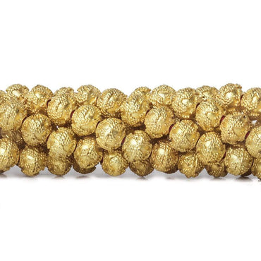 8mm 22kt Gold plated Copper Bead Miligrain Small and Large Triangle Design 8 inch 28 pieces (ONLINE ORDER ONLY)