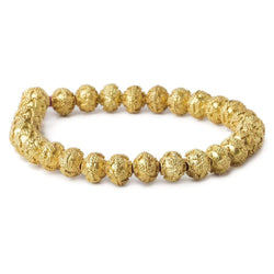 8mm 22kt Gold plated Copper Bead Miligrain Small and Large Triangle Design 8 inch 28 pieces (ONLINE ORDER ONLY)