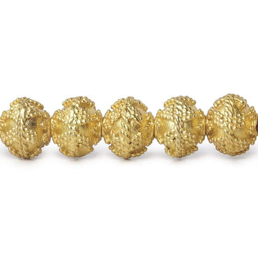 8mm 22kt Gold plated Copper Bead Miligrain Small and Large Triangle Design 8 inch 28 pieces (ONLINE ORDER ONLY)
