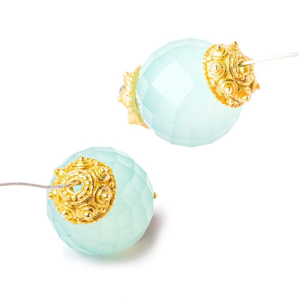 8mm 22kt Gold plated Copper Bead Cap Moroccan Dot 8 inch 60 pieces (ONLINE ORDER ONLY)