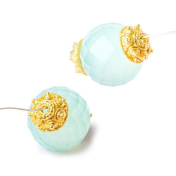 8mm 22kt Gold plated Copper Bead Cap Moroccan Dot 8 inch 60 pieces (ONLINE ORDER ONLY)