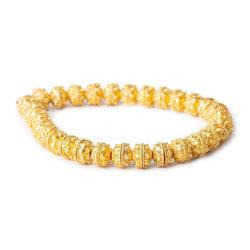 8mm 22kt Gold plated Copper Bead Cap Moroccan Dot 8 inch 60 pieces (ONLINE ORDER ONLY)