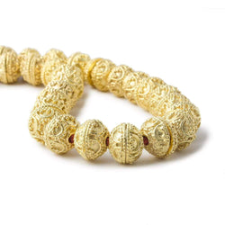 8mm 22kt Gold Plated Copper Bead Cap Persian Design 8 inch 58 pieces (ONLINE ORDER ONLY)