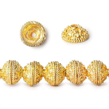 8mm 22kt Gold Plated Copper Bead Cap Petite Persian 8 inch 56 pioeces (ONLINE ORDER ONLY)