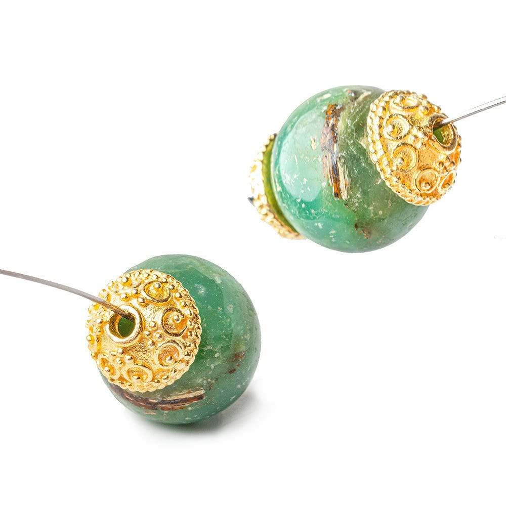 8mm 22kt Gold Plated Copper Bead Cap Petite Persian 8 inch 56 pioeces (ONLINE ORDER ONLY)